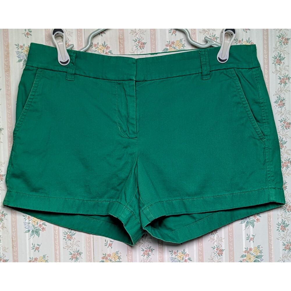 J Crew Mid Rise Chino Shorts WOMENS SIZE 6 Frozen Lime 3.5" Summer Beach Cruise